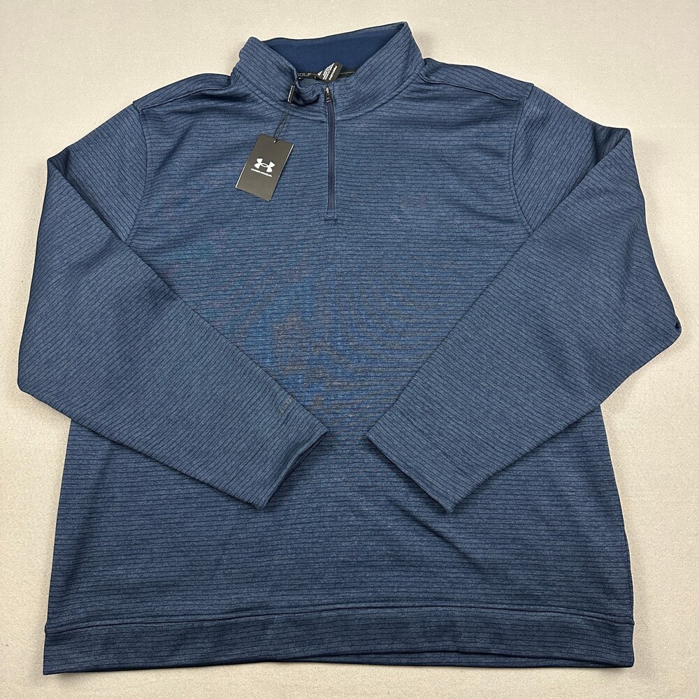 Under Armour Golf Pullover Men 4XL Blue UA Storm 1/4 Zip Fleece Sweater XXXXL